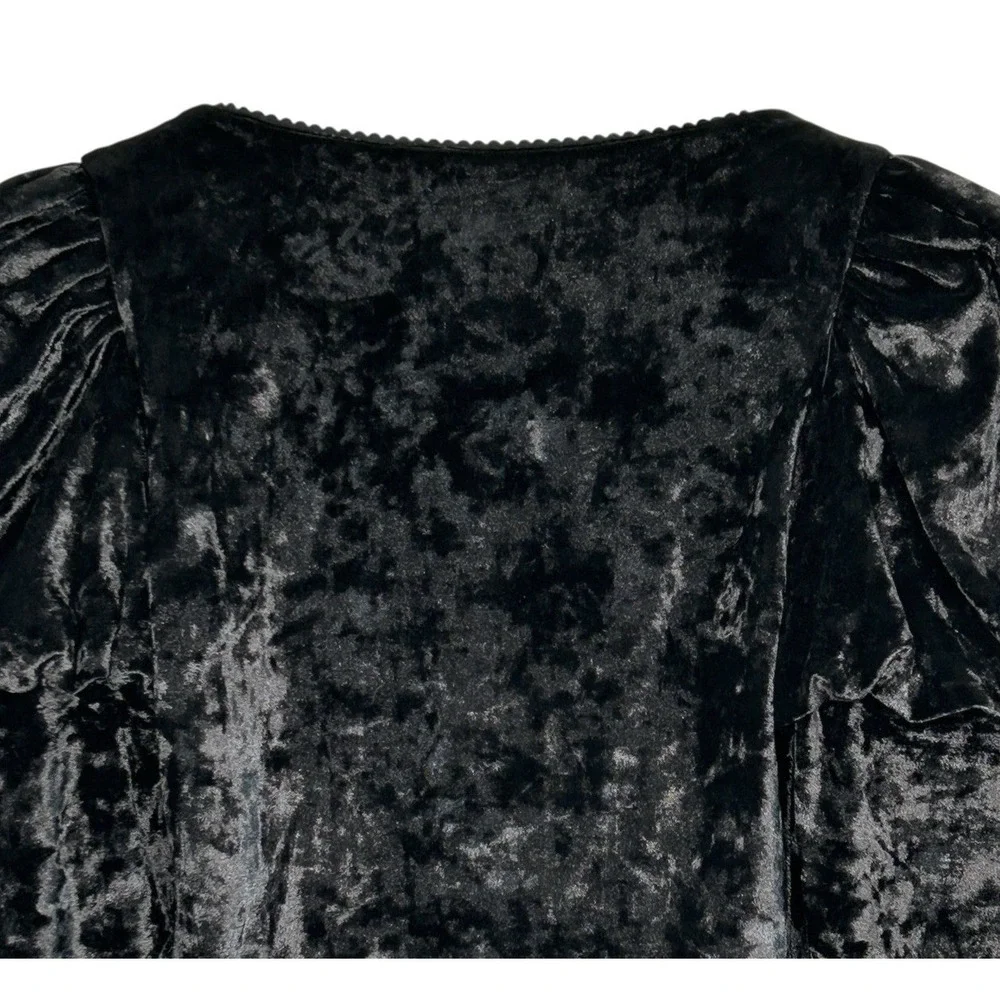 Dolls Kill Widow Transformed‎ Kiss Corset Top S Fairy Goth Velvet Emo L/SL  Crop